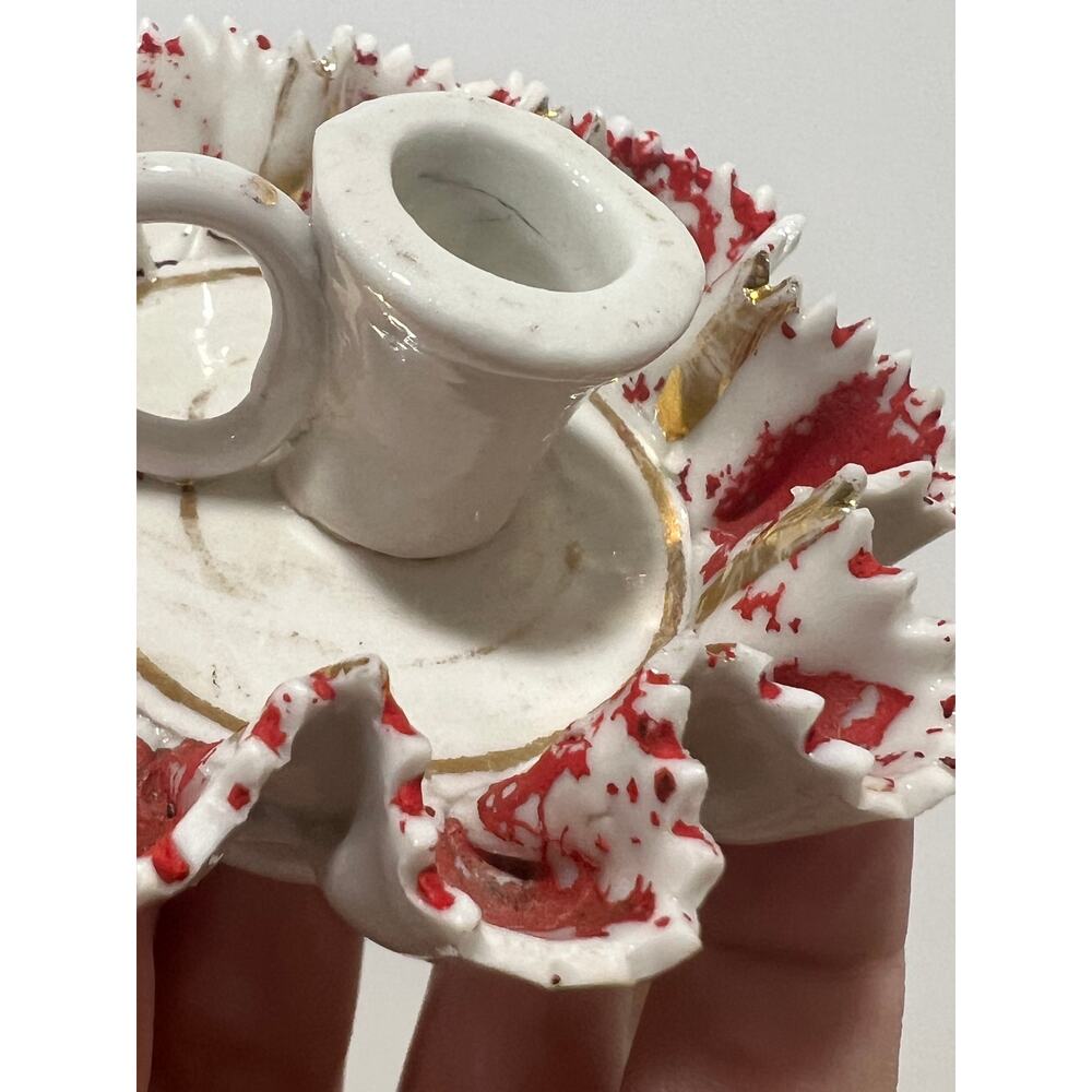 Vintage Small Ceramic Chamberstick or Candle Holder, Maker Unknown - Picture 4 of 7